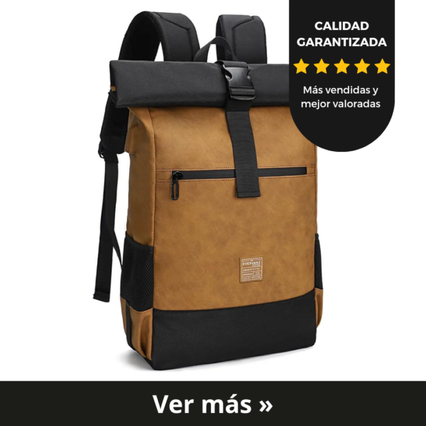 EverVanz Mochilas para Portátil de 17 Pulgadas para Hombre/Mujer - Impermeable - Puerto de Carga USB - Cremallera de Acceso Rápido - Tapa Enrollable - Resistente al Agua