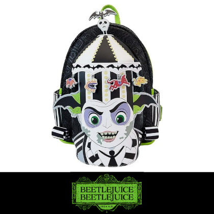 Loungefly Beetlejuice Carousel - Mini mochila para cosplay que brilla en la oscuridad